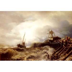  Hand Made Oil Reproduction   Andreas Achenbach   32 x 22 