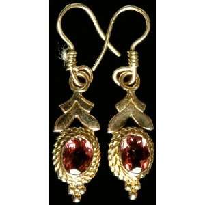  Handcrafted Earrings with Fine Cut Pink Tourmaline   18 K 