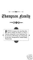 Thompson Family Genealogy Scotland to Ireland to US  