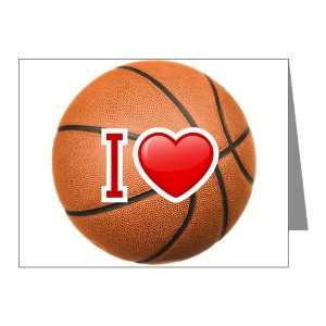  Note Cards (20 Pack) I Love Basketball 