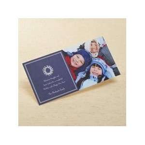  Blue Christmas Wreath Holiday Photo Card Health 