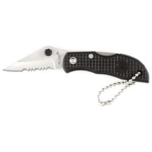 RUKO 1 7/8 Inch Blade Key Chain Folding Knife with Serrated Edge Nylon 
