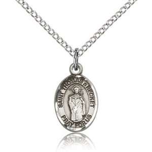   Sterling Silver 1/2in St Thomas A Becket Charm & 18in Chain Jewelry