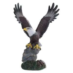  10.5 inch Brown And White Bald Eagle Perched On Rock 