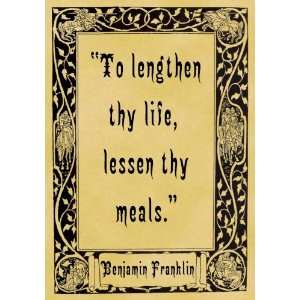  A4 Size Parchment Poster Benjamin Franklin Meals
