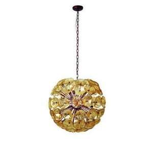  Lalique Amber Murano Twenty Light Ceiling Lamp