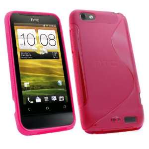     HTC One V   Pink S Wave Hydro Gel Protective Case Electronics
