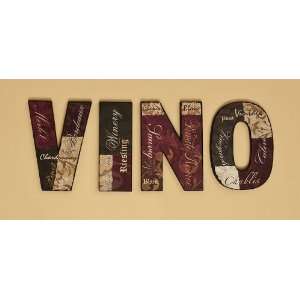  Wooden Letters Wall Decor, Vino: Home & Kitchen