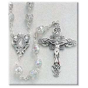  Sterling Silver Rosary Swarowski Crystal Beads Rosaries 
