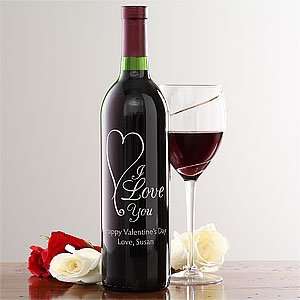  Personalized Wine Bottles with Valentines Day Art 