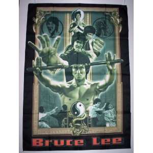  BRUCE LEE 5x3 Feet Cloth Textile Fabric Poster: Home 