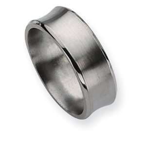    Wide Titanium Concave 8mm Wedding Band Ring Size 9.5 Jewelry