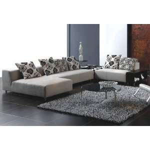 Modern Cream Fabric Sectional Sofa 