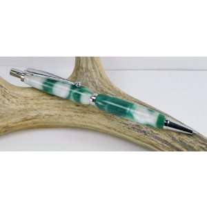  Peppermint Swirl Acrylic Slimline Pencil Pen With a Chrome 