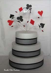 Birthday Celebration Cake Topper Card Suits Decoration  