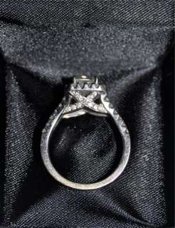 18K White Gold Brilliant Cut Princess Diamond Engagement Ring Set 