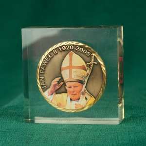    Acrylic Paperweight   Pope John Paul II Medal