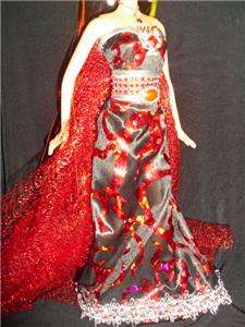 Vampire of Inferno ~ barbie doll ooak gothic goth In flames  