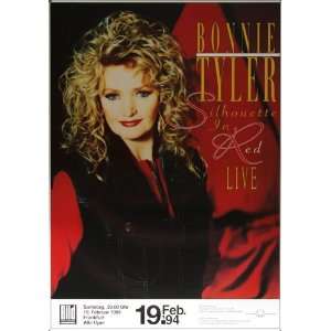  Bonnie Tylor   Silhouette in Red 1994   CONCERT   POSTER 
