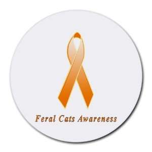  Feral Cats Awareness Ribbon Round Mouse Pad: Office 