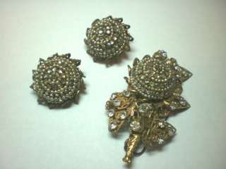 Miriam Haskell Earrings and Pin Set  