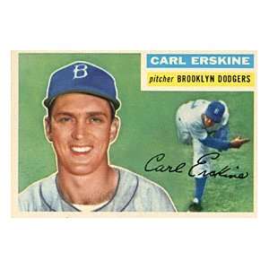  Carl Erskine Brooklyn Dodgers 1954 Topps Card: Everything 