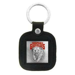 Montana Grizzlies Square Leather Key Ring
