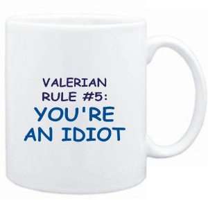  Mug White  Valerian Rule #5 Youre an idiot  Male Names 