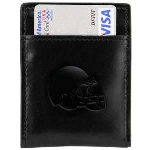   Browns Black Leather Card Holder & Money Clip: Sports & Outdoors