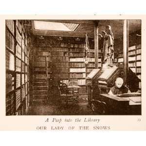  1908 Halftone Print Library Monastery Notre Dame des Neige 