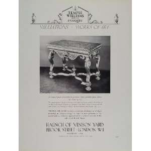  1955 Ad Temple Williams Antique Queen Anne Gilt Table 