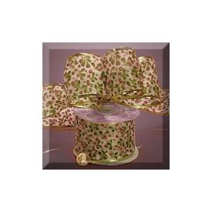  1ea   2 1/2 X 10yd White Holly Berry Wired Ribbon: Health 