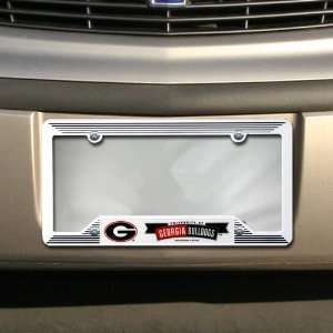    Georgia Bulldogs White Plastic License Plate Frame: Automotive