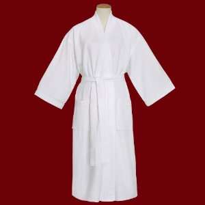   Waffle White Kimono Robe 45% Cotton 45% Modal 10% Polyester Beauty