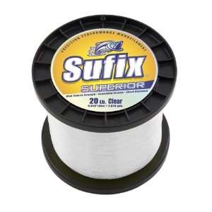 Sufix USA Superior Premium Clear Mono 1lb Spool 40lb test 1495yd #645 