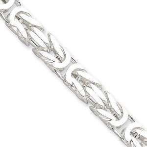  Sterling Silver 24 inch 8.25 mm Byzantine Chain Necklace 