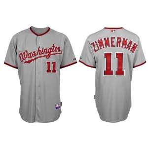  Washington Nationals #11 Zimmerman Grey 2011 MLB Authentic 