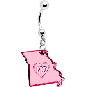  Pink State of Missouri Belly Ring: Jewelry