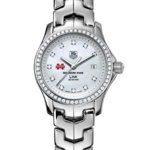 Mississippi State University Womens TAG Heuer Link with Diamond Dial 