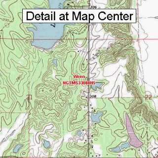   Topographic Quadrangle Map   Wren, Mississippi (Folded/Waterproof