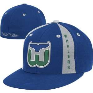  Hartford Whalers Blue Mitchell & Ness Panel Down Fitted 