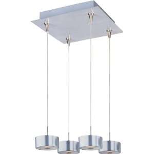 Minx Collection 4 Light 10.75 Satin Nickel Pendant and Frost White 