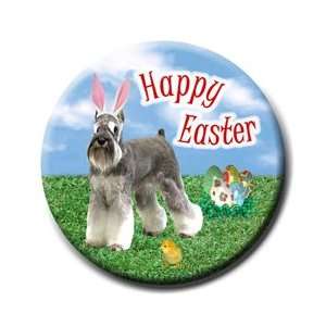 Miniature Schnauzer Happy Easter Pin Badge Button