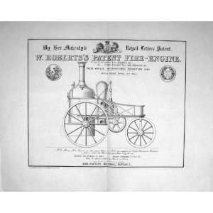   1863 ROBERTS PATENT FIRE ENGINE MANUFACTORY MILLWALL