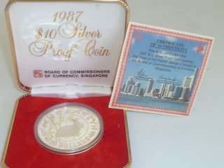 1987 Singapore Year of Zodiac Rabbit 兔 $10 Silver Proof Coin (SC 34 