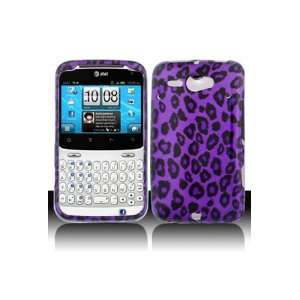 HTC ChaCha / Status Graphic Case   Purple/Black Leopard 