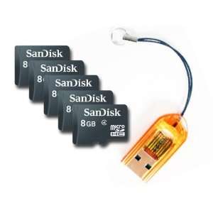 BoBoTECHNIC Bundle: SanDisk 8GB Class 4 MicroSDHC Flash Memory Card 