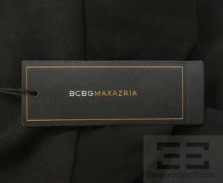 BCBG Max Azria Black & Silver Zipper Detail Belted Sleeveless Dress 