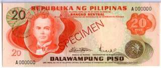 CH CU PPQ 1949 Philippines 20 Dalawampung Piso SPECIMEN  
