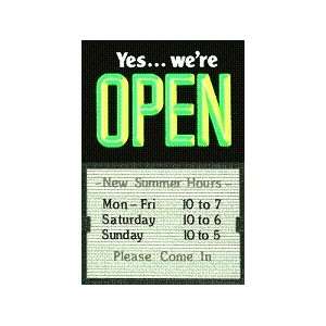  20x14 open closed sign with message board